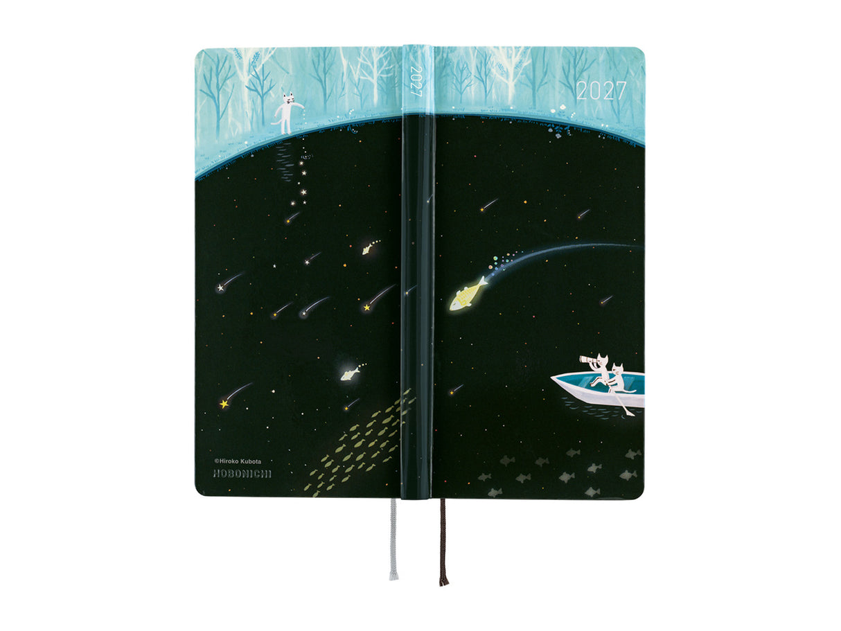 Hobonichi Techo 2027 Weeks Hiroko Kubota: Meteor Shower in the Light Blue Forest