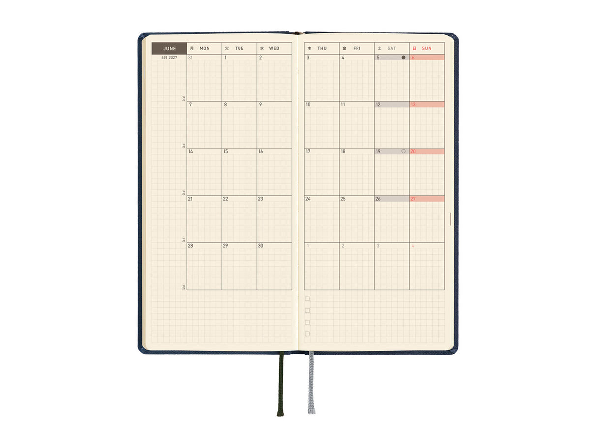Hobonichi, Techo 2027 Weeks Colors: Midnight Blue
