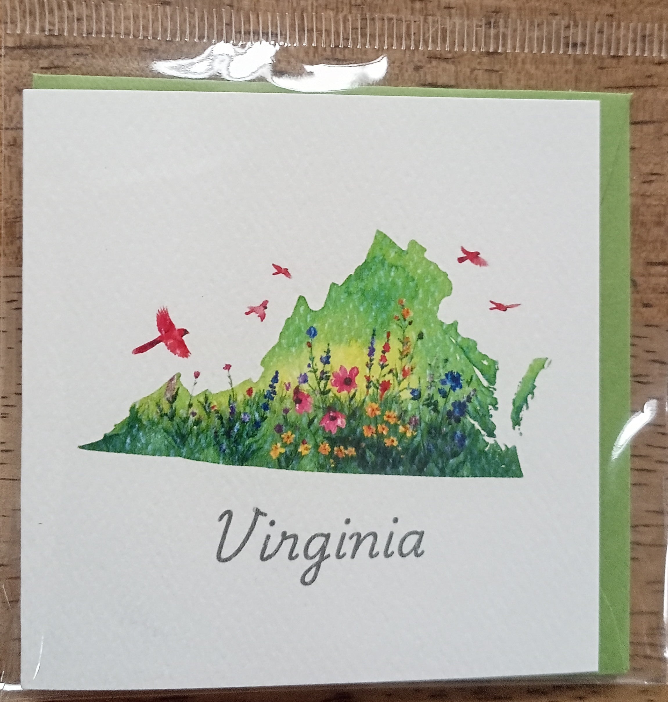 Objet d'Art - Virginia Mini Card - Cardinals & Wildflowers