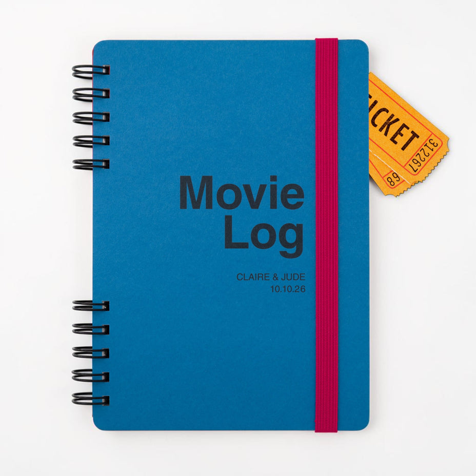 Little Bespokebooks, Movie Log, Adriatic Blue/Cherry