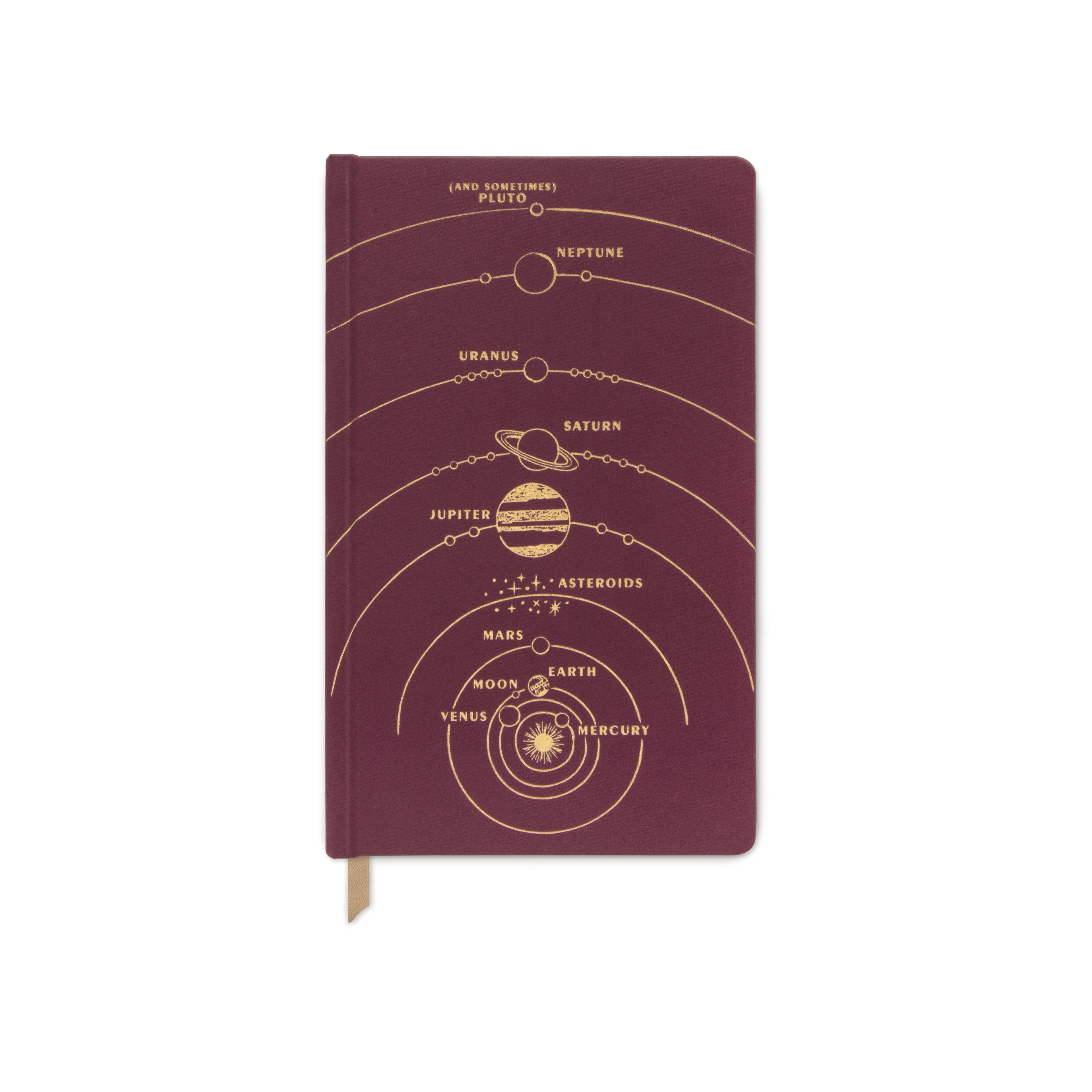 Designworks Ink, BOOKCLOTH JOURNAL - BURGUNDY SOLAR SYSTEM