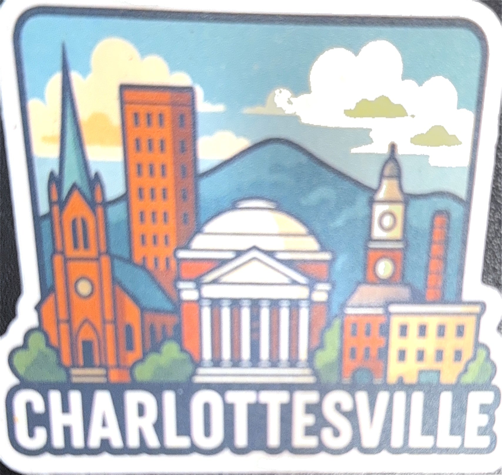 J.H. - Charlottesville w/Mountain and Buildings