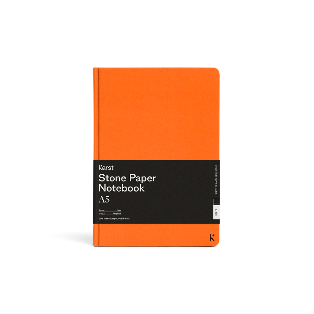 Karst, Stone Paper, A5 Hardcover Lined Notebook Tangerine