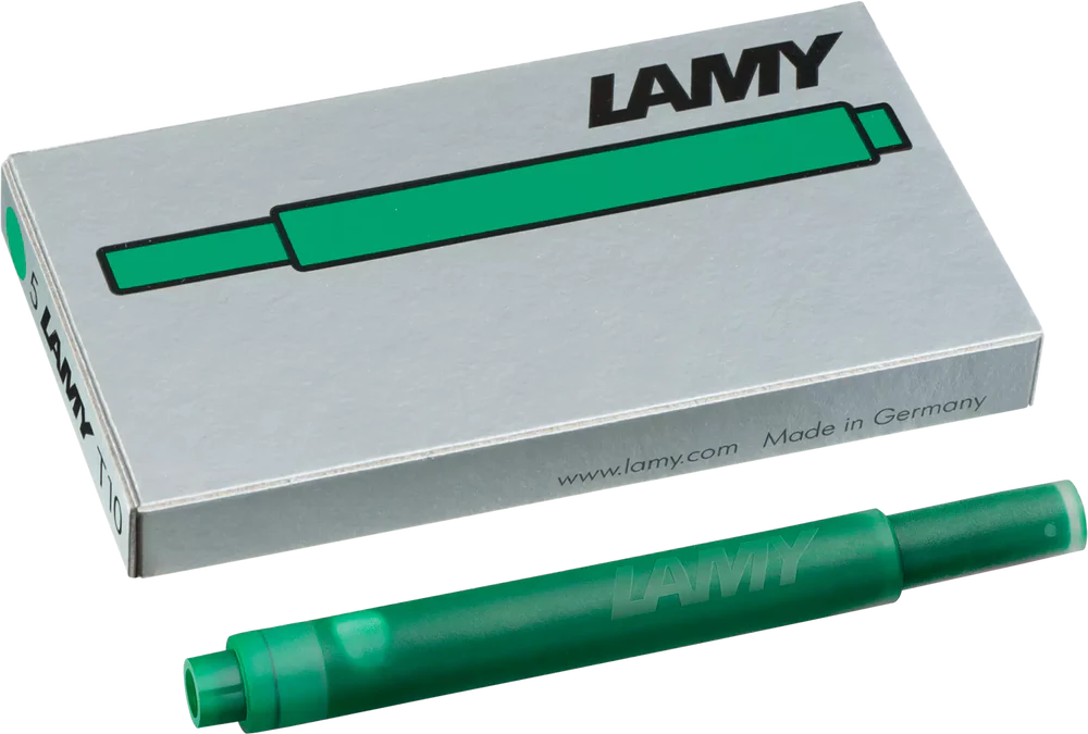 LAMY, FOUNTAIN PEN, T10 REFILL, GREEN, 5 PACK CARTRIDGE
