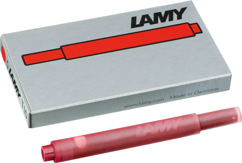 LAMY, FOUNTAIN PEN, T10 REFILL, RED, 5 PACK CARTRIDGE