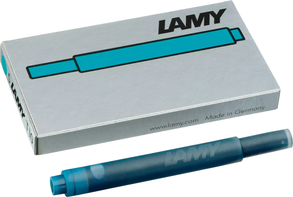 LAMY, FOUNTAIN PEN, T10 REFILL, TURQUOISE  5 PACK CARTRIDGE