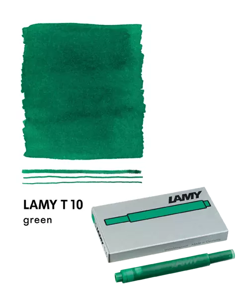 LAMY, FOUNTAIN PEN, T10 REFILL, GREEN, 5 PACK CARTRIDGE