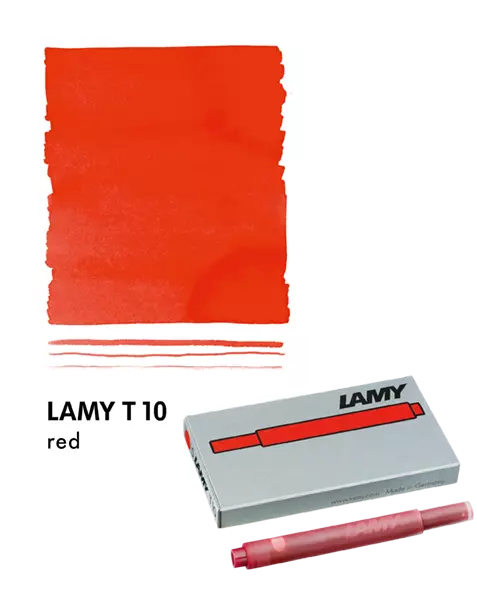 LAMY, FOUNTAIN PEN, T10 REFILL, RED, 5 PACK CARTRIDGE