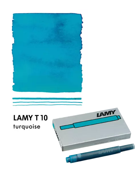 LAMY, FOUNTAIN PEN, T10 REFILL, TURQUOISE  5 PACK CARTRIDGE
