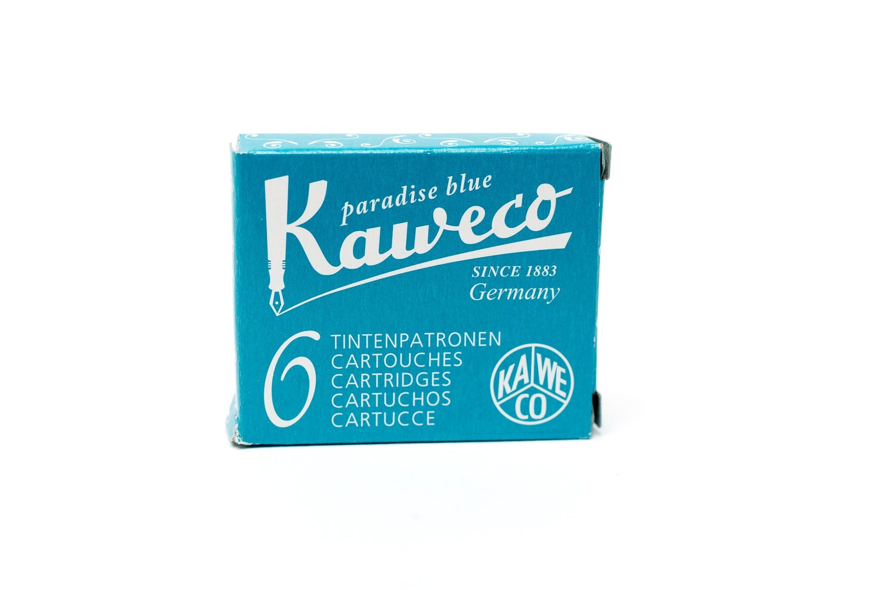 Kaweco, Ink, Fountain Pen Refill, 6 Cartridges, Paradise Blue
