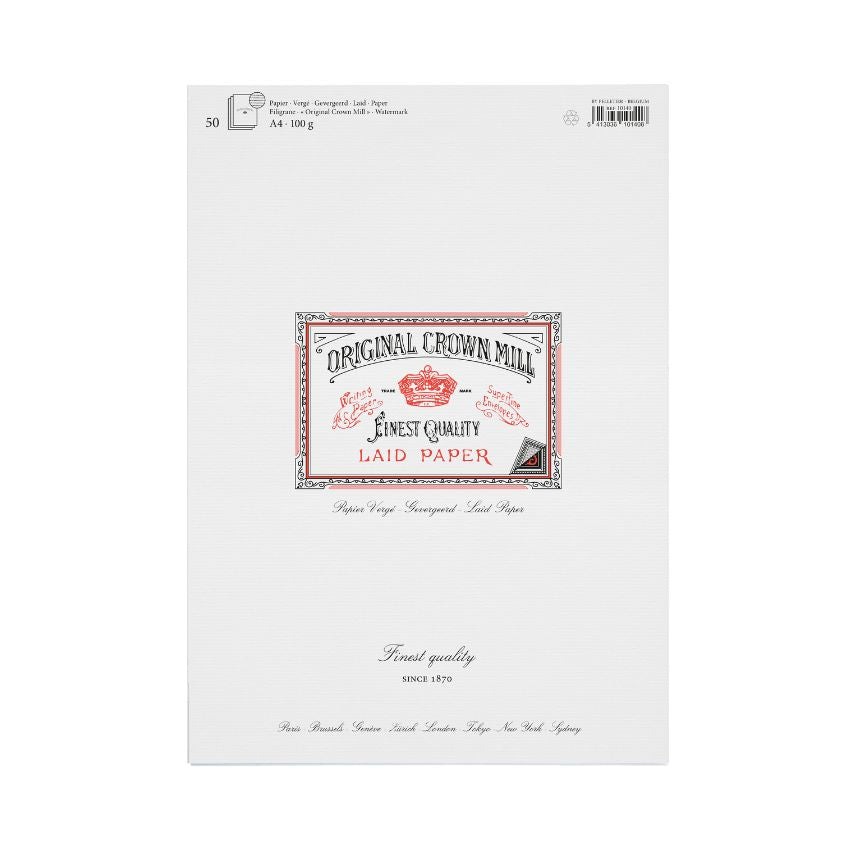 Original Crown Mill Classic Laid Writing Pads A4, White