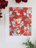 Seedlings, Red Poinsettia Holiday Card