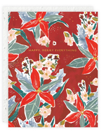 Seedlings, Red Poinsettia Holiday Card