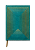 Hard Cover Suede Cloth Journal With Pocket - Linear Boxes