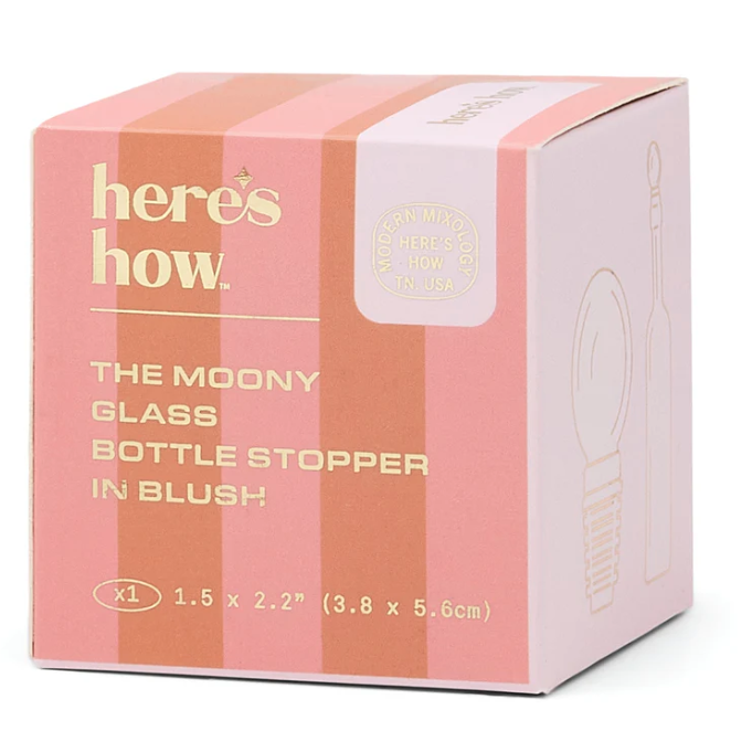 Here's How, The Moony Glass Bottle Stopper - Blush