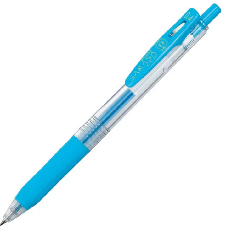 Zebra Sarasa Clip Gel Retractable,  Light Blue, 0.4mm Pen