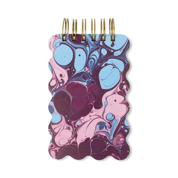 Designworks Ink, WAVY NOTEPAD- BURGUNDY SKY MARBLING