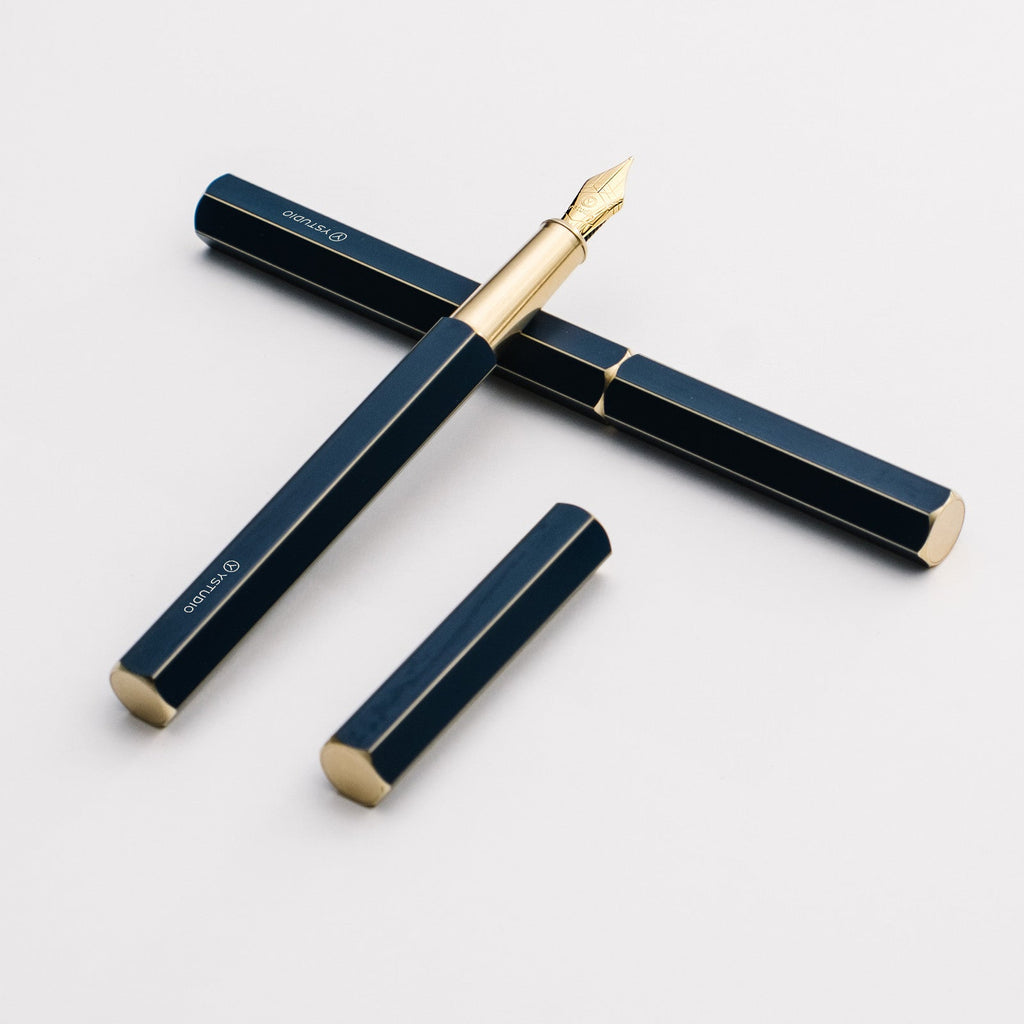 ystudio Classic Revolve Fountain Pen - Blue, Medium