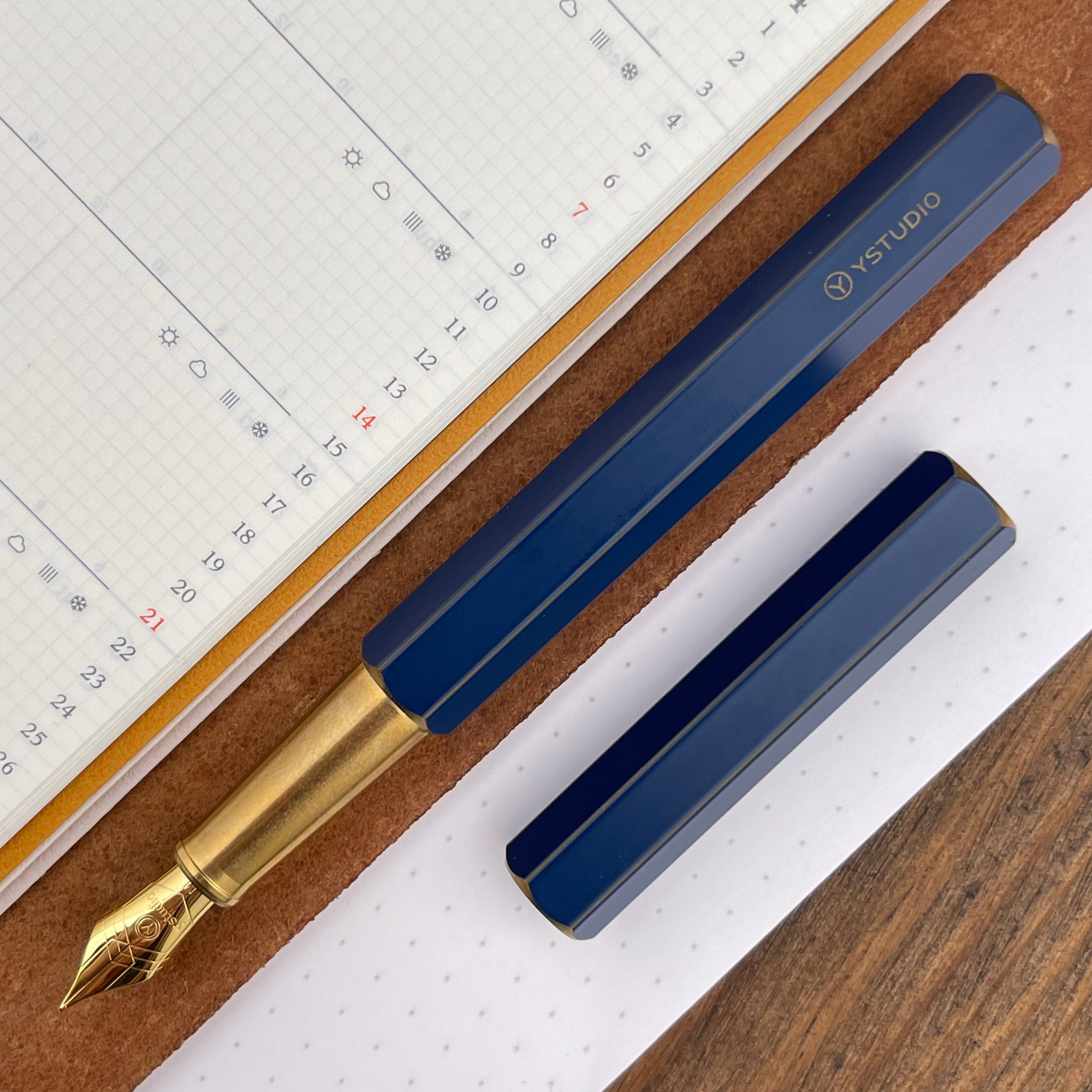 ystudio Classic Revolve Fountain Pen - Blue, Medium