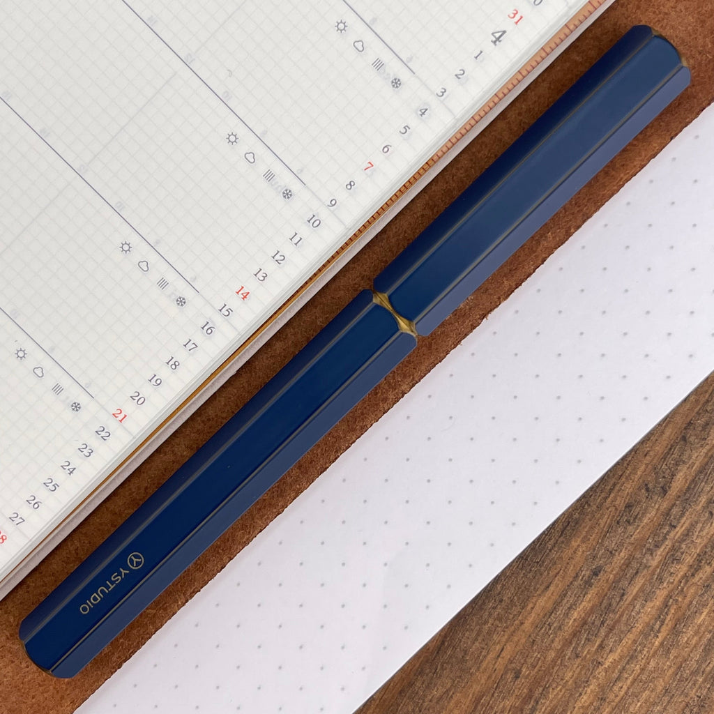 ystudio Classic Revolve Fountain Pen - Blue, Medium