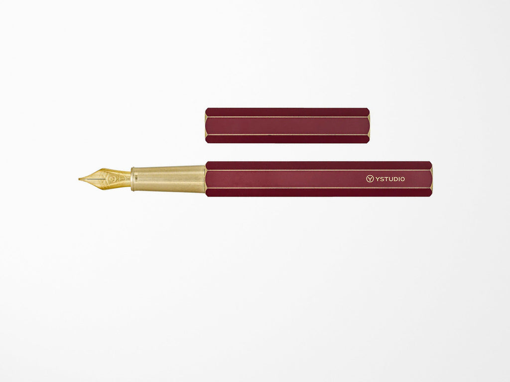 ystudio Classic Revolve Fountain Pen - Red, Medium