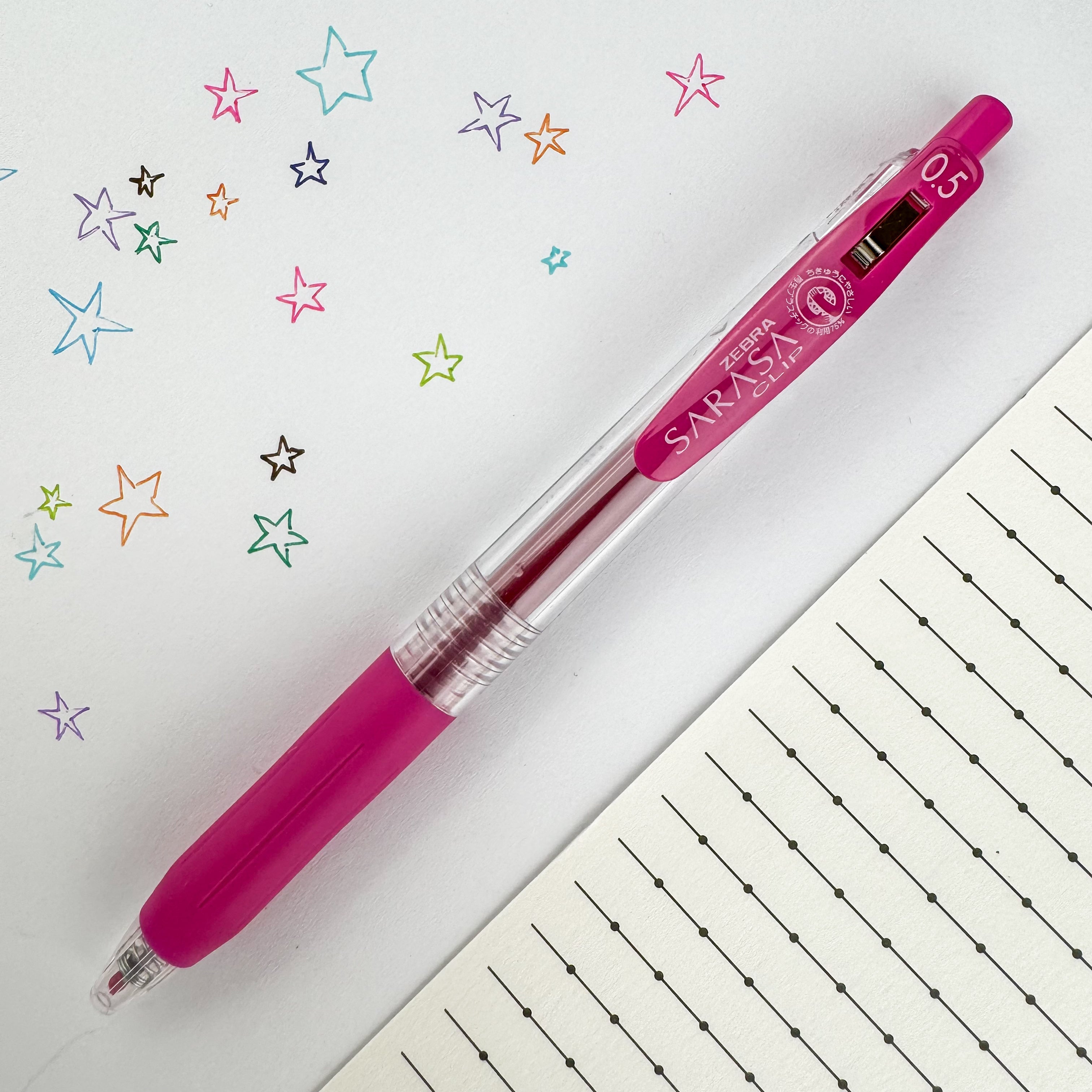 Zebra Sarasa Clip Gel Retractable, Magenta Pink, 0.5mm Pen