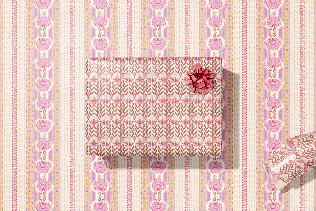 re:mused studio - Le Folk Gift Wrap Sheet - Double Sided