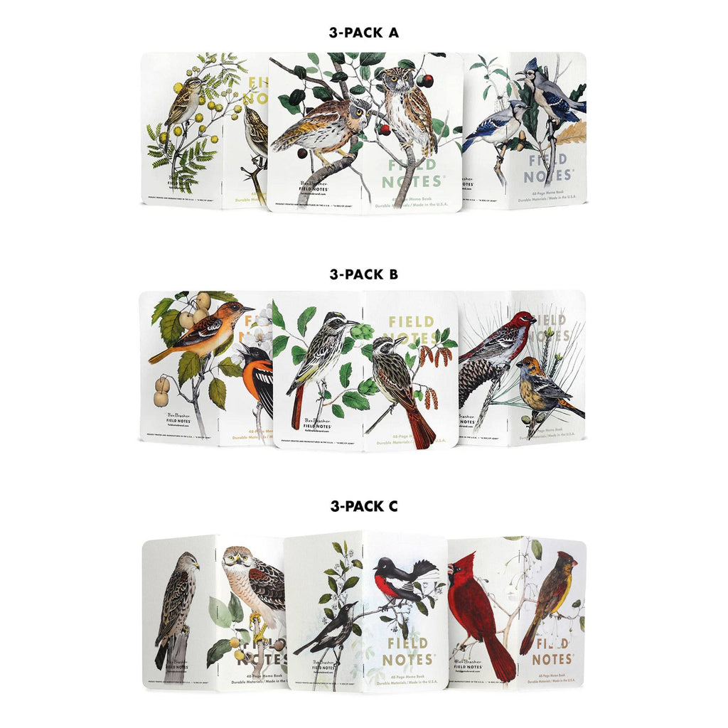 Field Notes - Birds and Trees of North America: Pack C: Redstart, Cardinal, Redshoulder Hawk