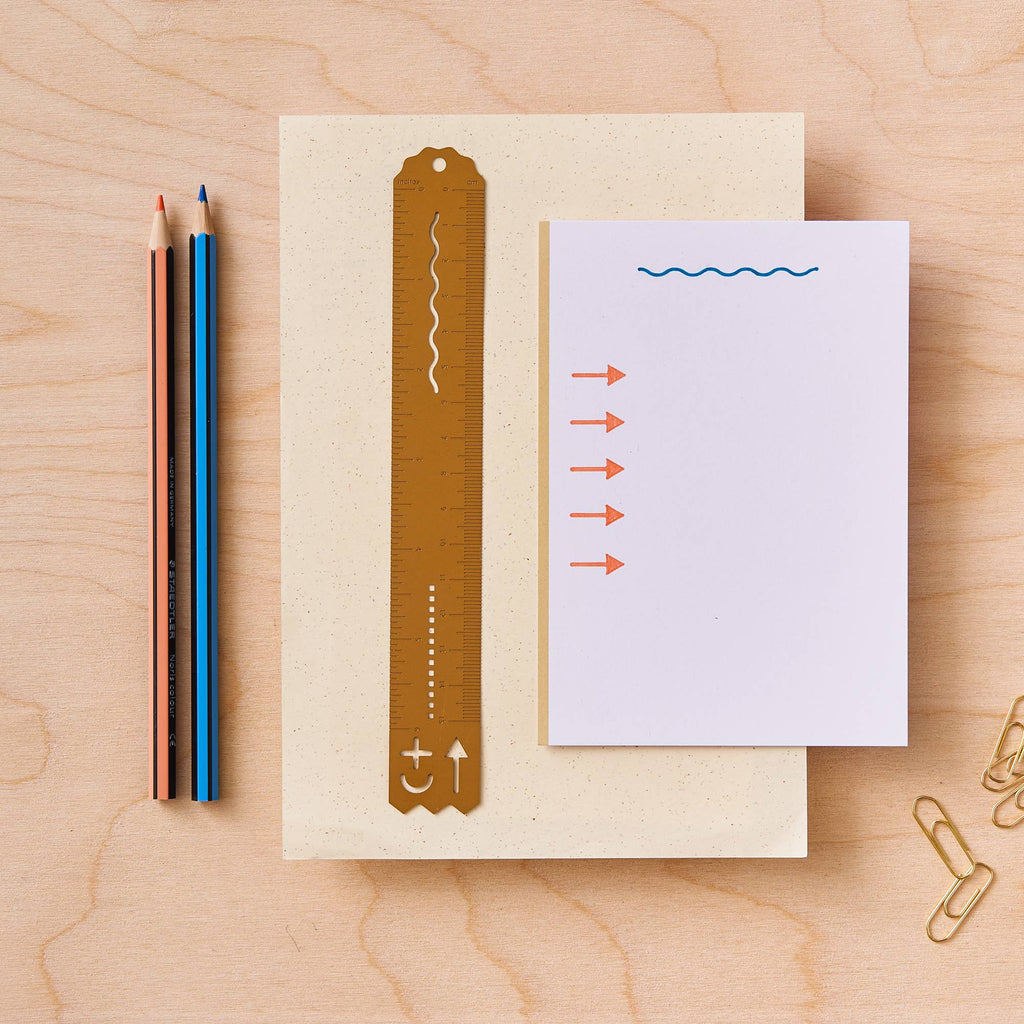Another Studio - Brass Stencil Ruler, Metal Stationery