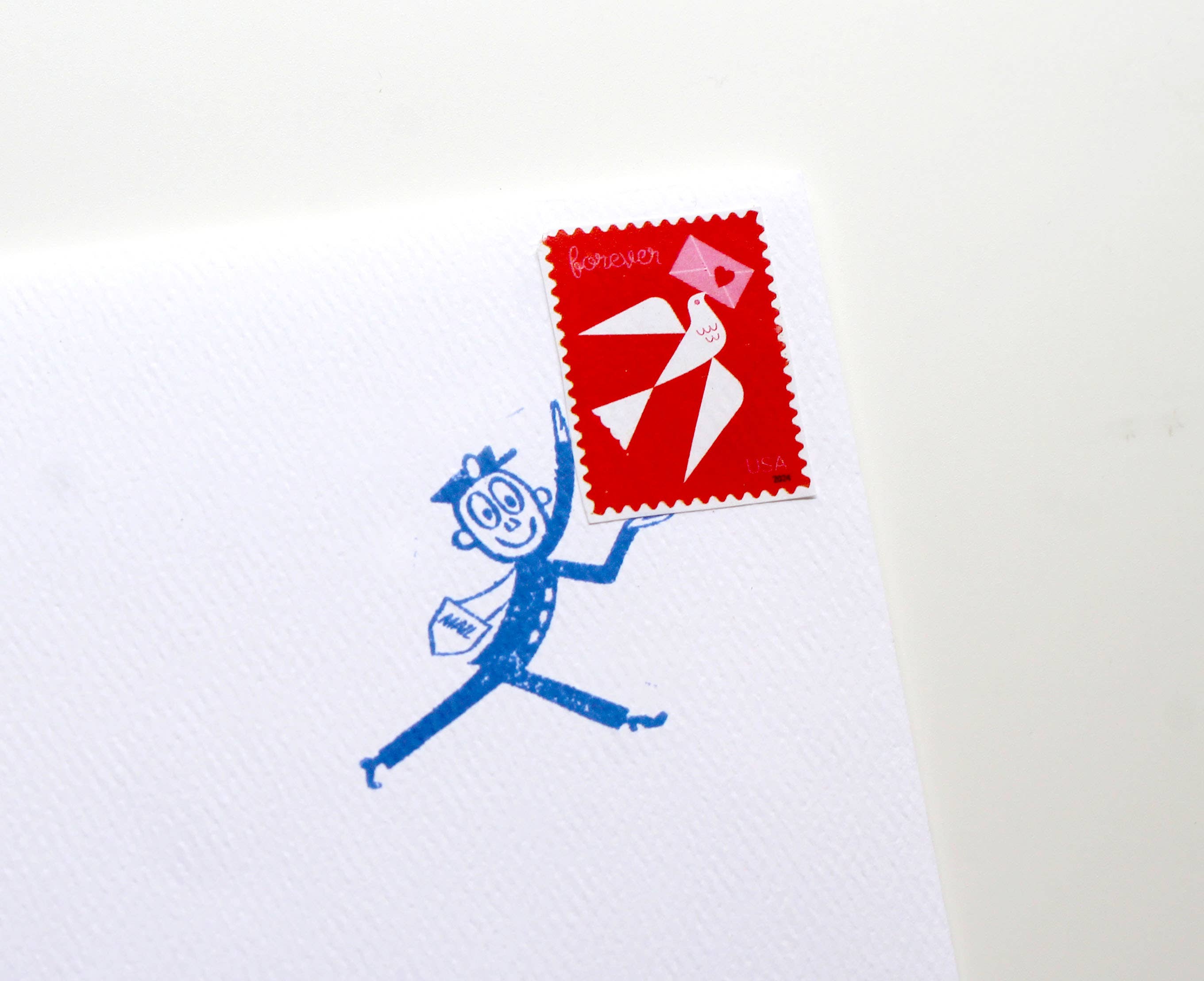 LA PAPER LOVER - Mr Zip Carrying a stamp- Rubber stamp