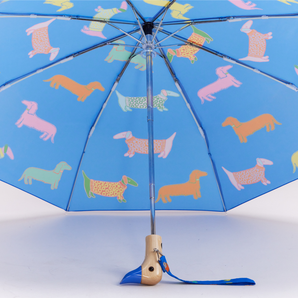 Original Duckhead - Dogs in Blue Dachshund Eco-friendly Duckhead Umbrella