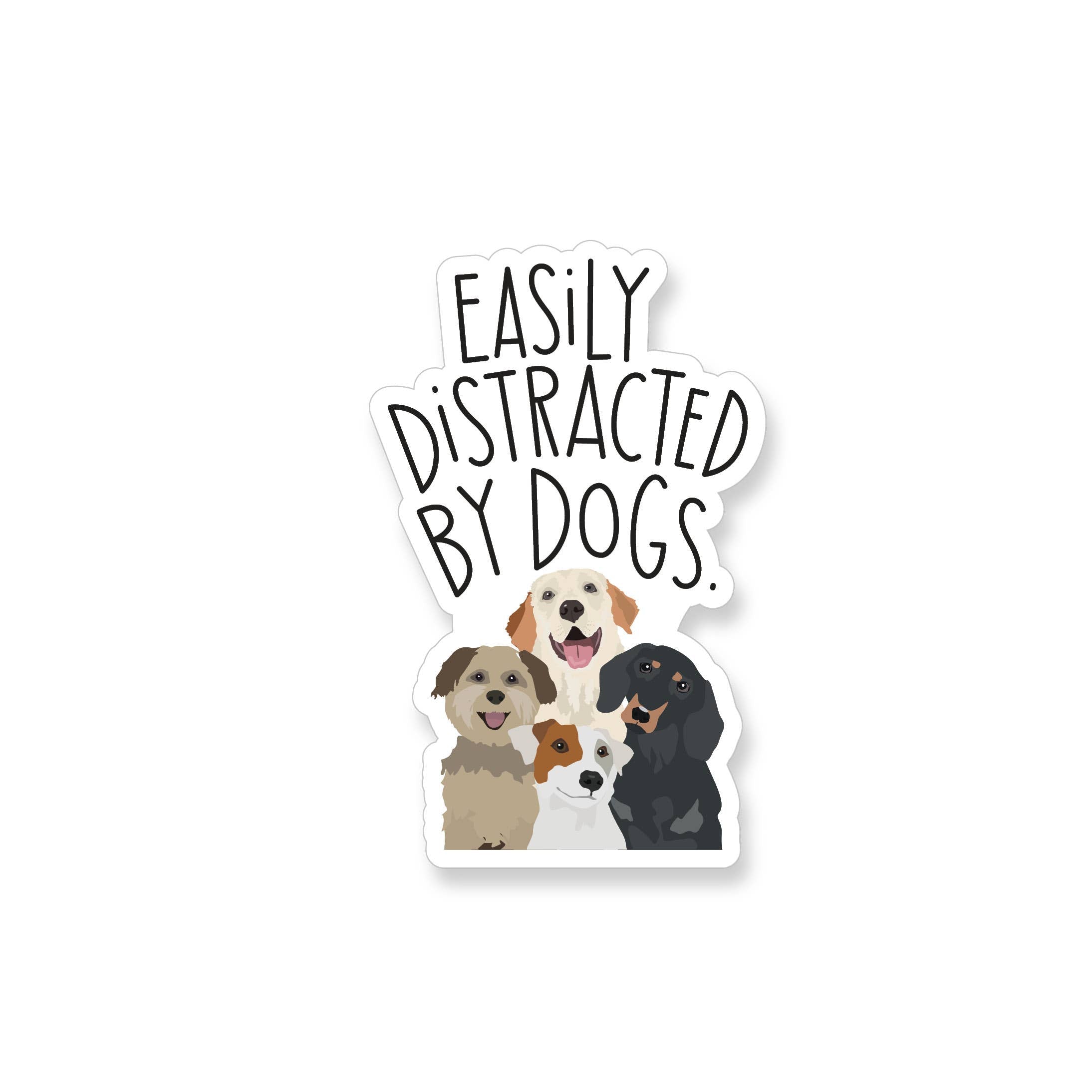 Apartment 2 Cards - Distracted by Dogs Vinyl Sticker