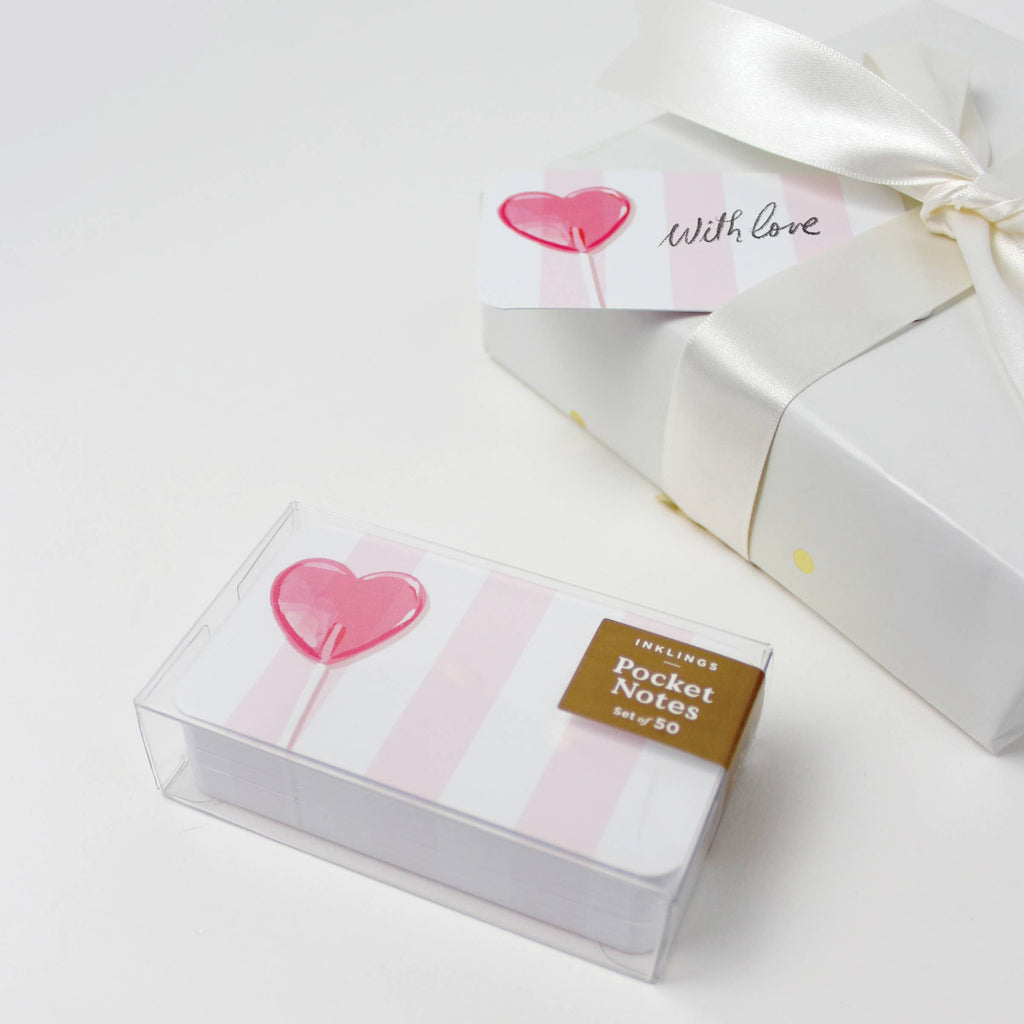 Inklings Paperie - Pocket Notes™ - Heart Lollipop