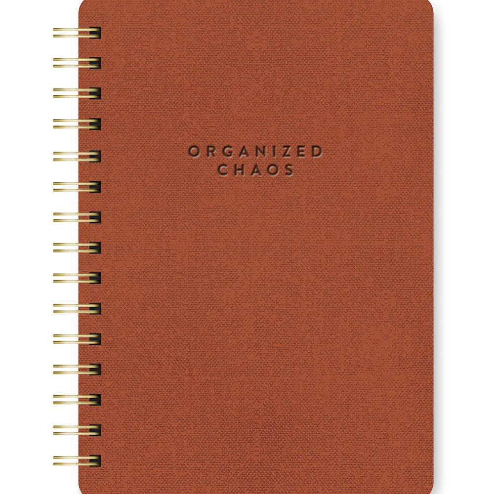 Studio Oh! Organized Chaos Cinnamon Brown Spiral Notebook