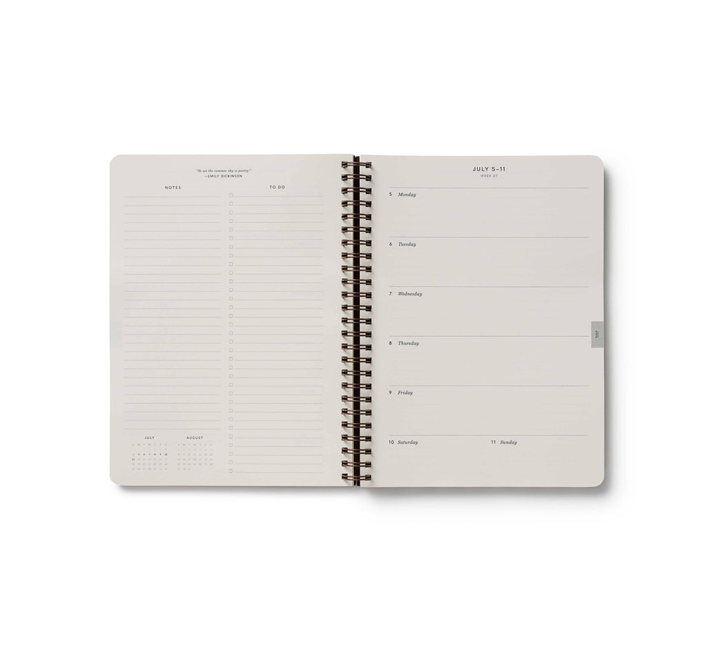 Rifle Paper Co. - 2027 Sage Hydrangea 12-Month Softcover Spiral Planner