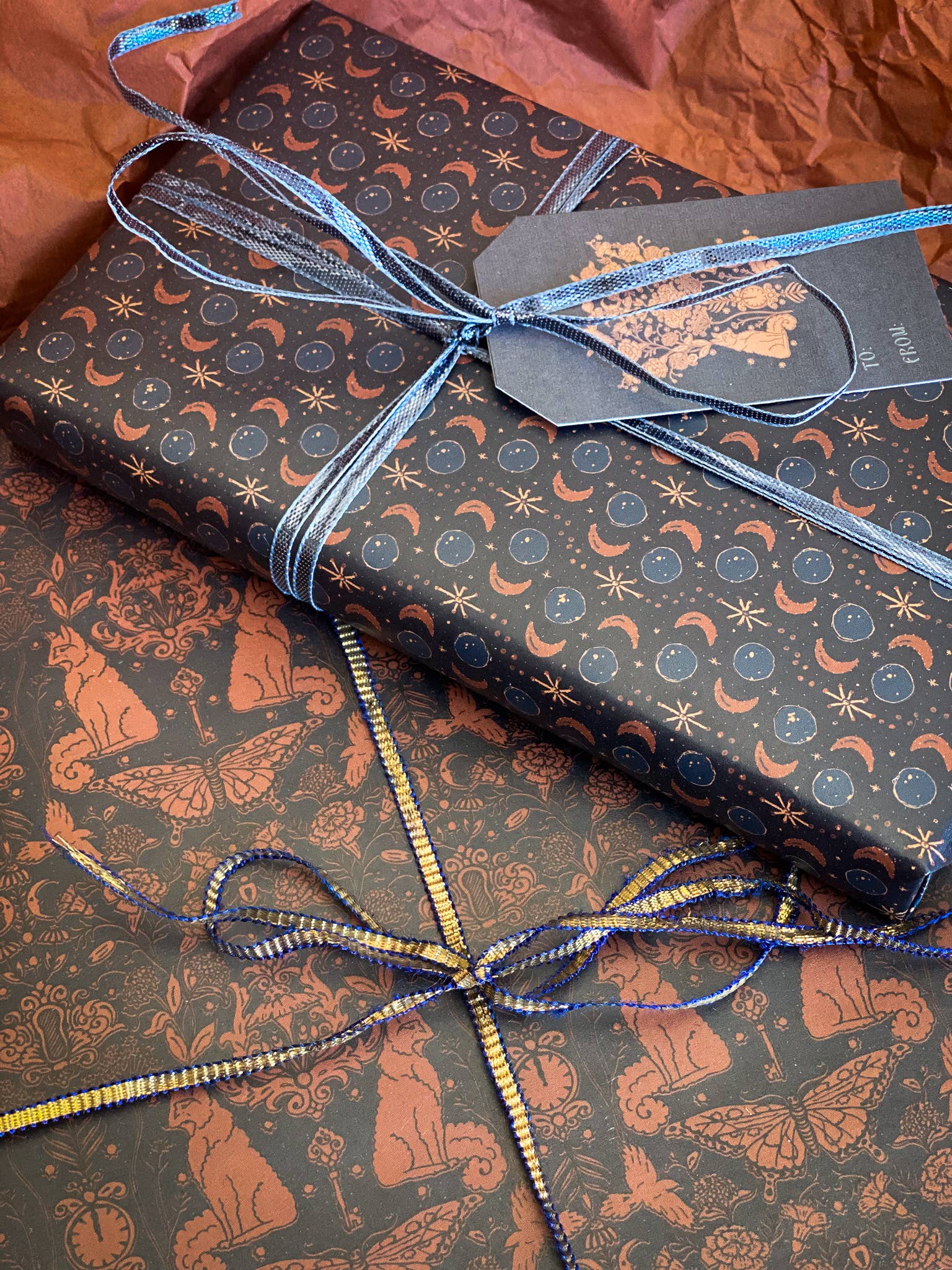 re:mused studio - Moonlight Garden Gift Wrap Sheet-Double Sided: Single Sheets