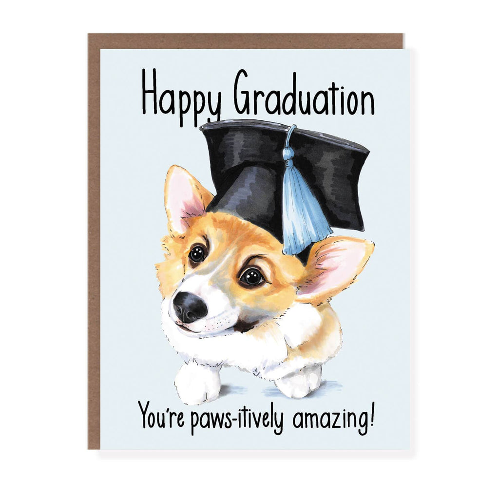 Morgan Swank Studio - Corgi Dog Graduation Cap | Graduation Card