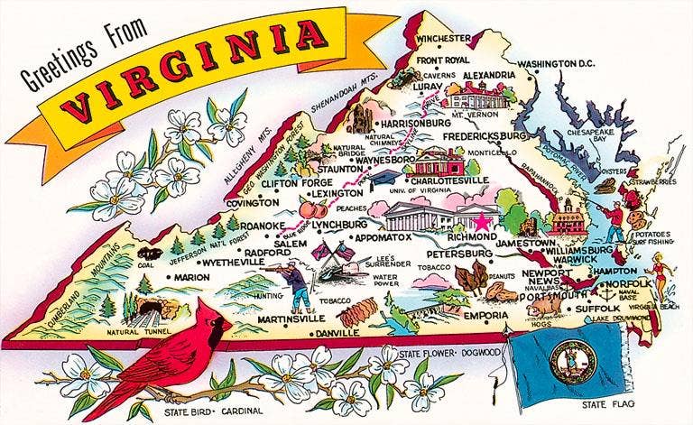 Found Image Press - Postcard VA-455 Greetings from Virginia