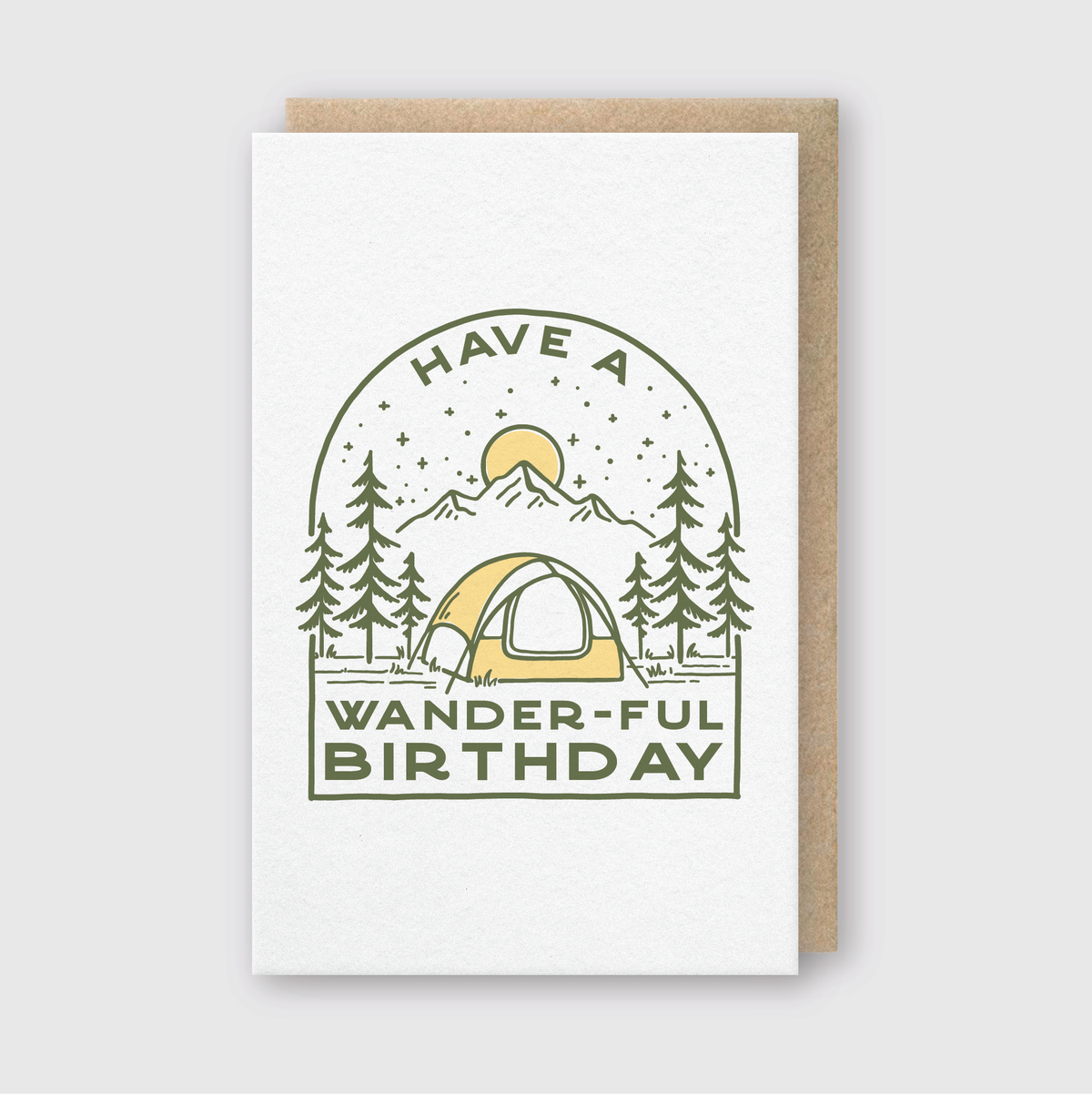 Pike Street Press - Letterpress Birthday Greeting Card – Wander-ful Birthday: 5.33x 3.45