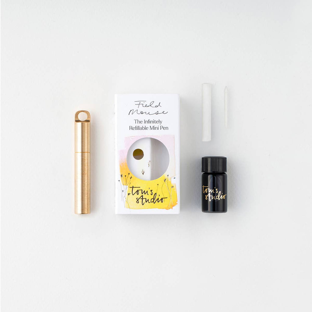 Tom's Studio - The Field Mouse – refillable travel pen: Brass