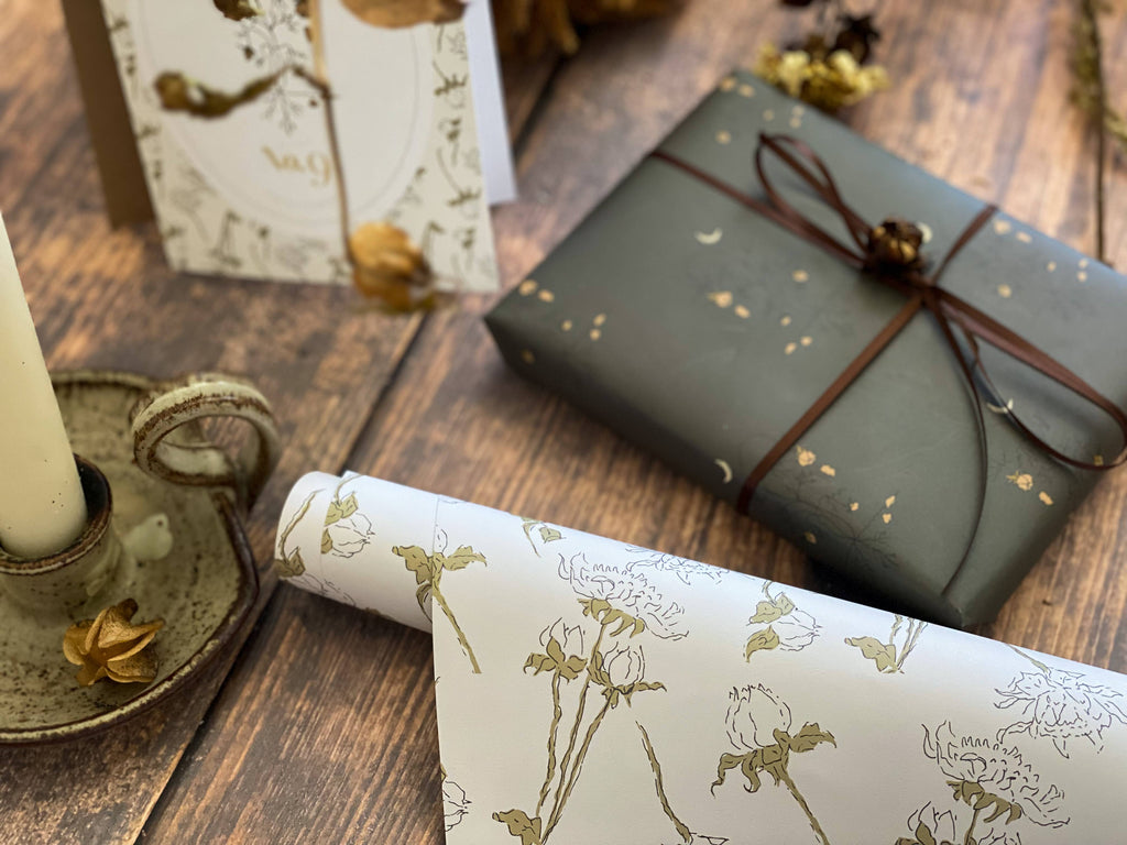 re:mused studio - Spooky Blooms Gift Wrap Sheet – Double Sided