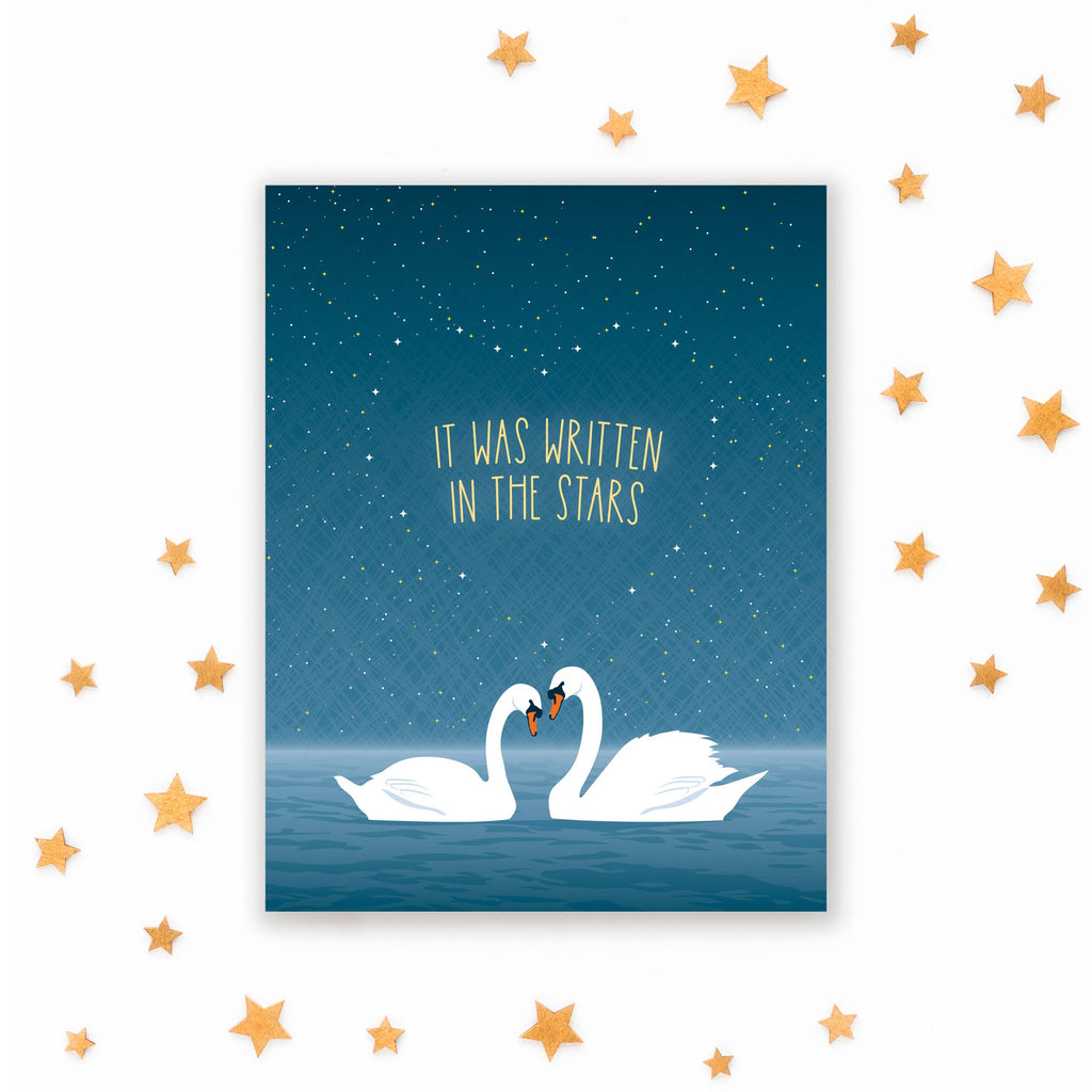 Modern Printed Matter - Written In the Stars Wedding or Engagement Card