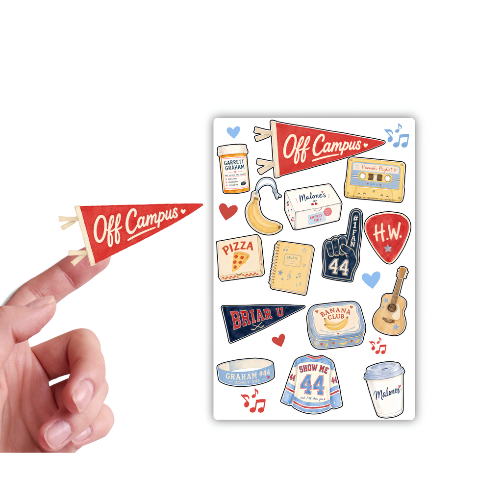 inviting affairs paperie - Off Campus Inspired Sticker Sheet- Campus Icons & Music
