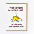 Lady Pilot Letterpress - Not Late Birthday Greeting Card
