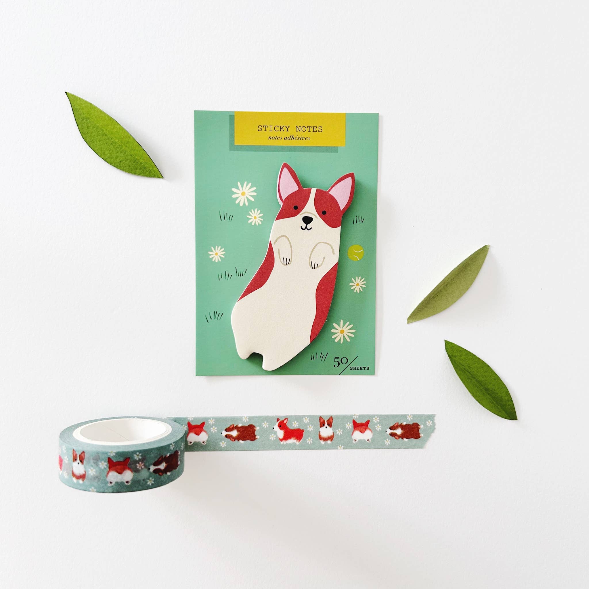 Girl of All Work - Corgi  Die Cut Sticky Notes