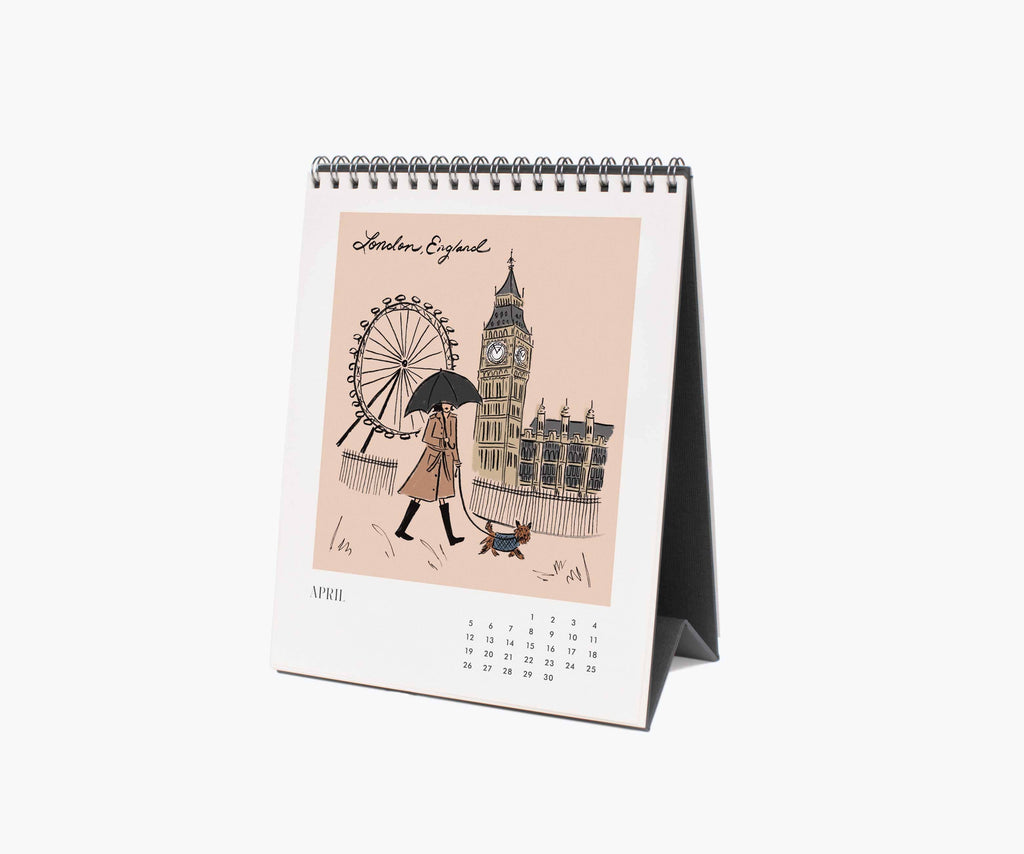 Rifle Paper Co. - 2026 Travel Sketchbook Desk Calendar