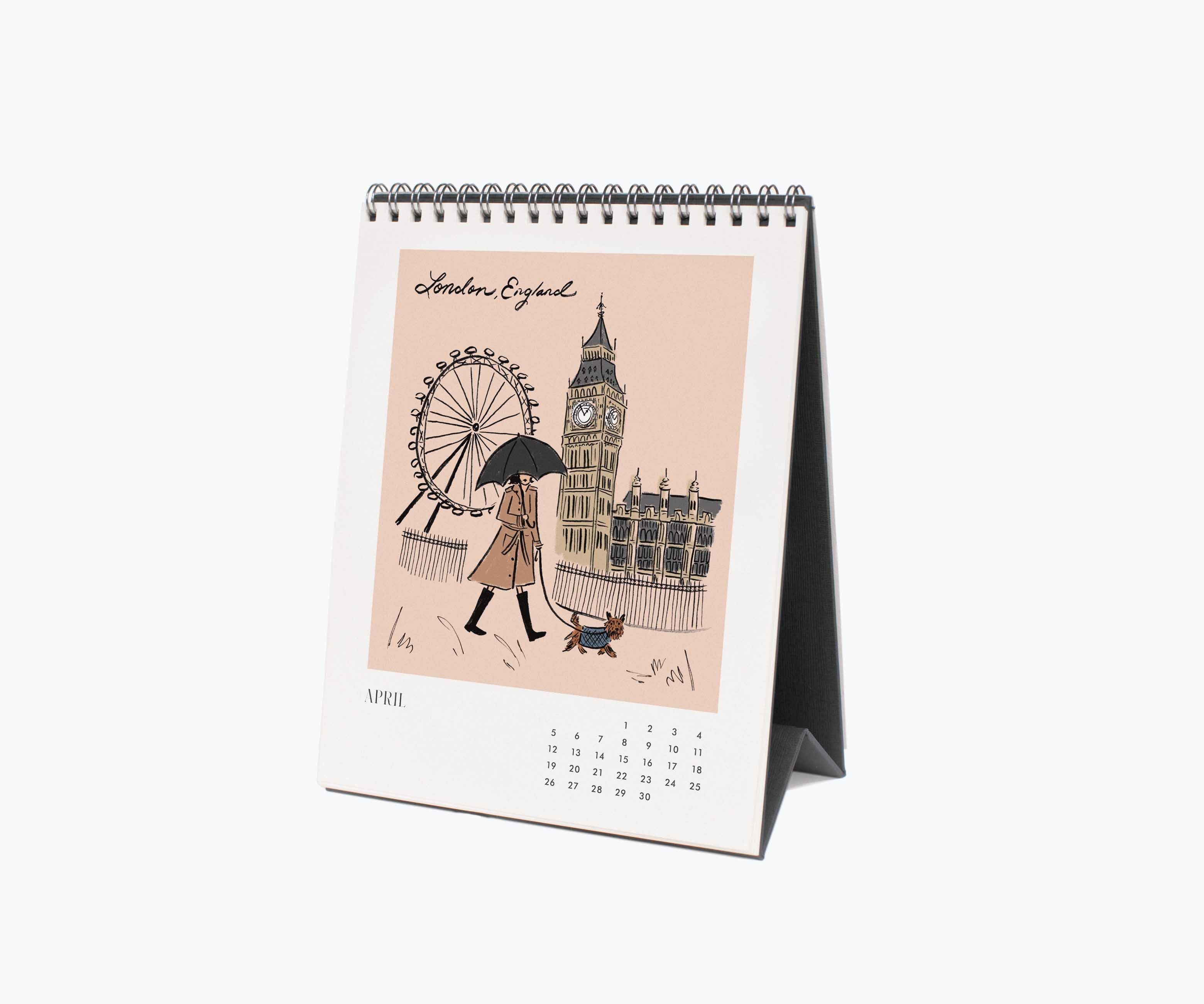 Rifle Paper Co. - 2026 Travel Sketchbook Desk Calendar
