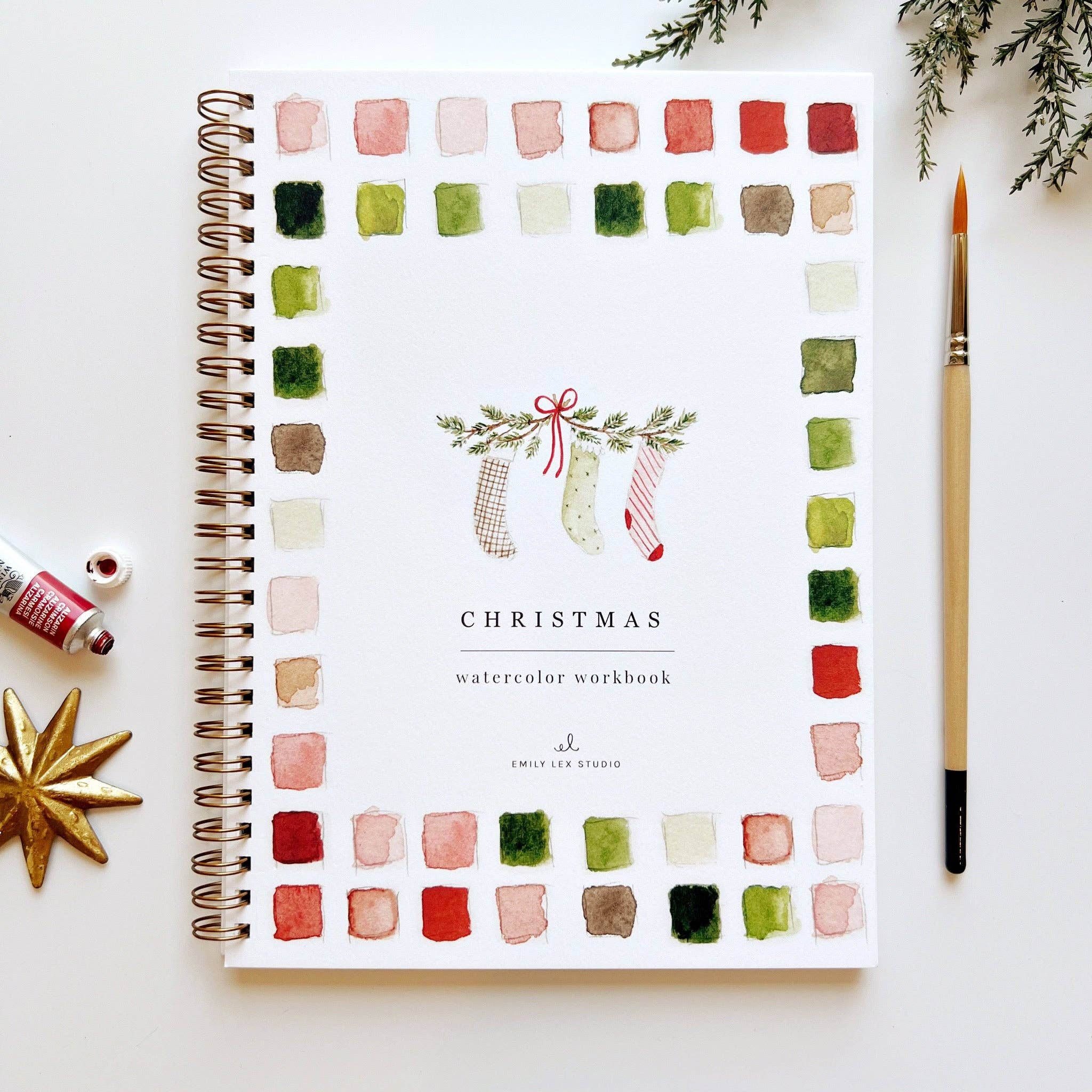 emily lex studio - Christmas Watercolor Workbook
