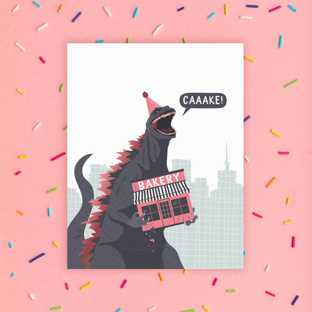 Modern Printed Matter - Godzilla's Bakery Birthday Card