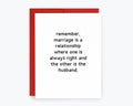 Kreate Paper Co. - Funny Anniversary Card, Wedding Card - Always Right